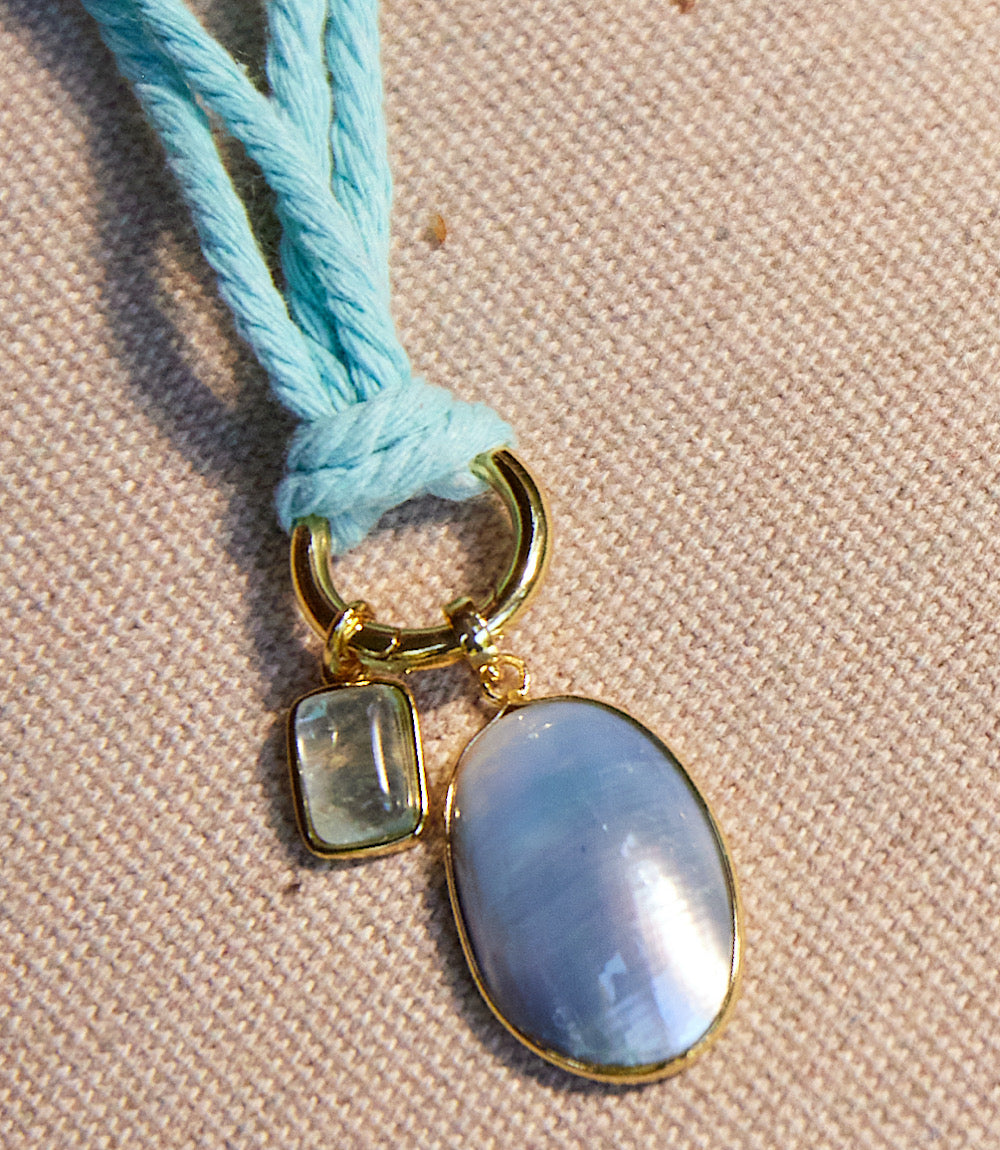 Pearl And Gemstone Cord Necklace