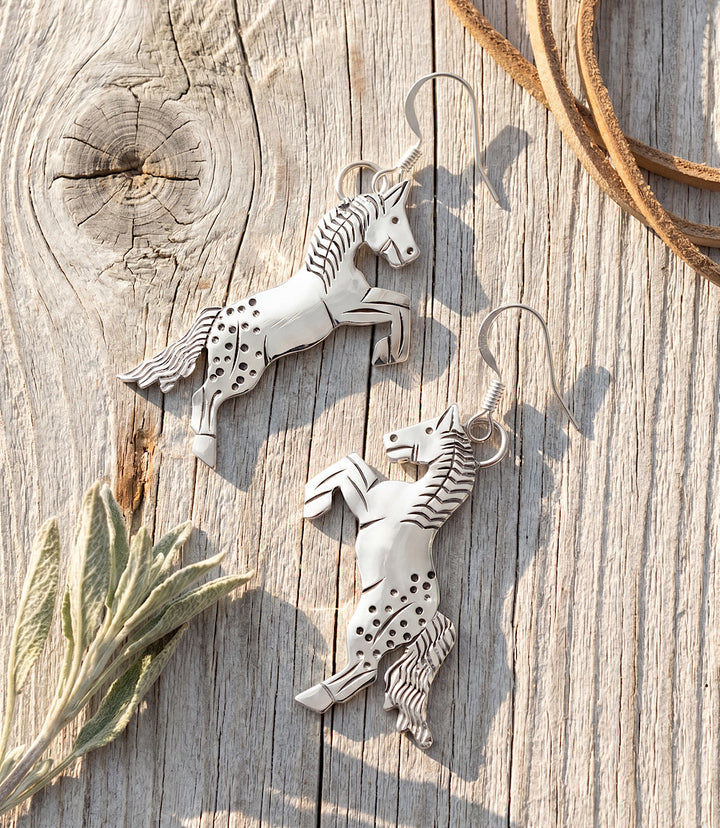 Sterling Silver Horse Earrings
