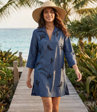 Embellished Cuffed Sleeve Dress