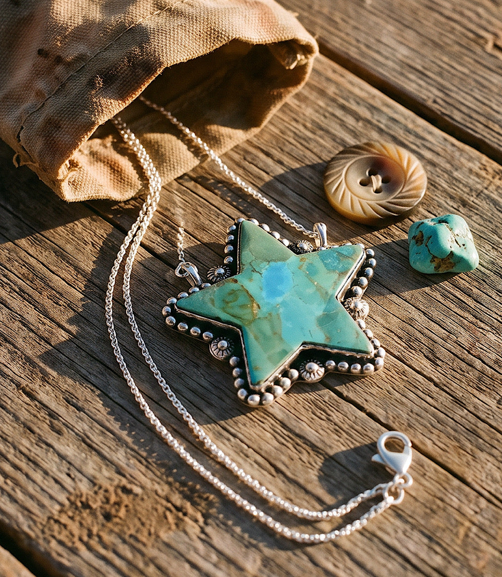 Kingman Turquoise Star Necklace