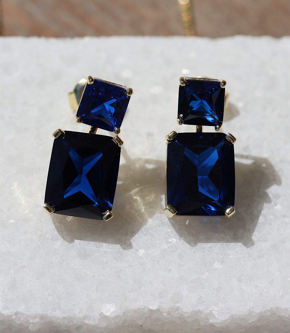 Princess Cut Drop Earrings