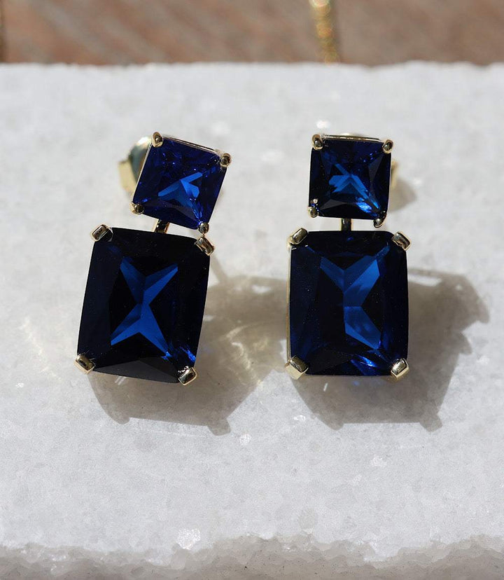 Princess Cut Drop Earrings