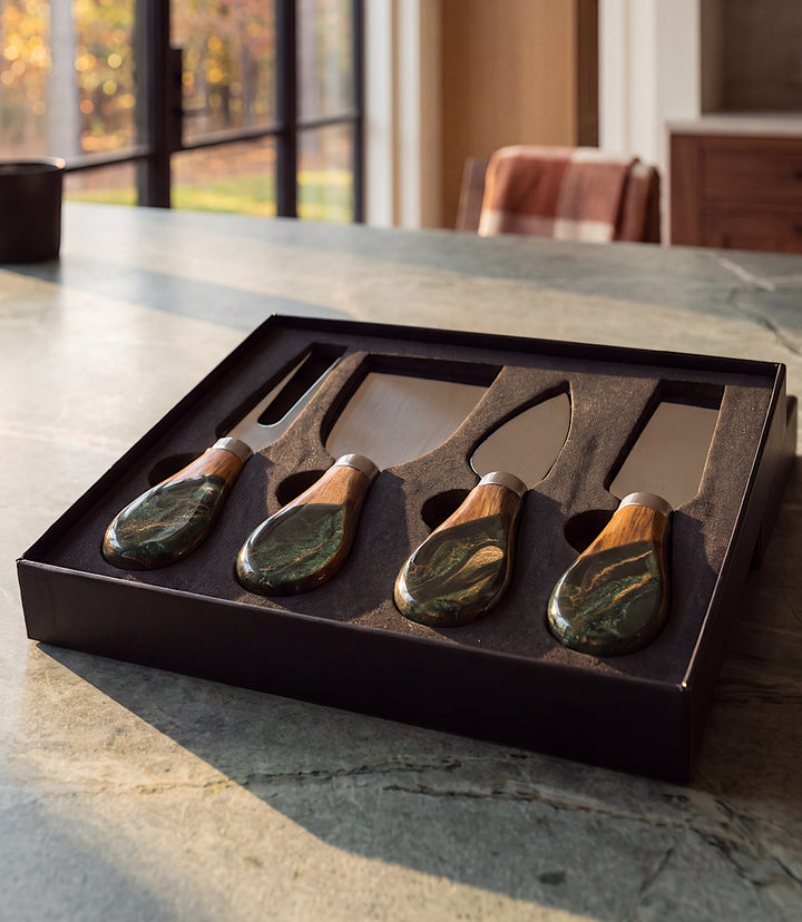 Resin Coated Wooden Cheese Knife Set