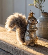 Vintage Squirrel Glass Ornament