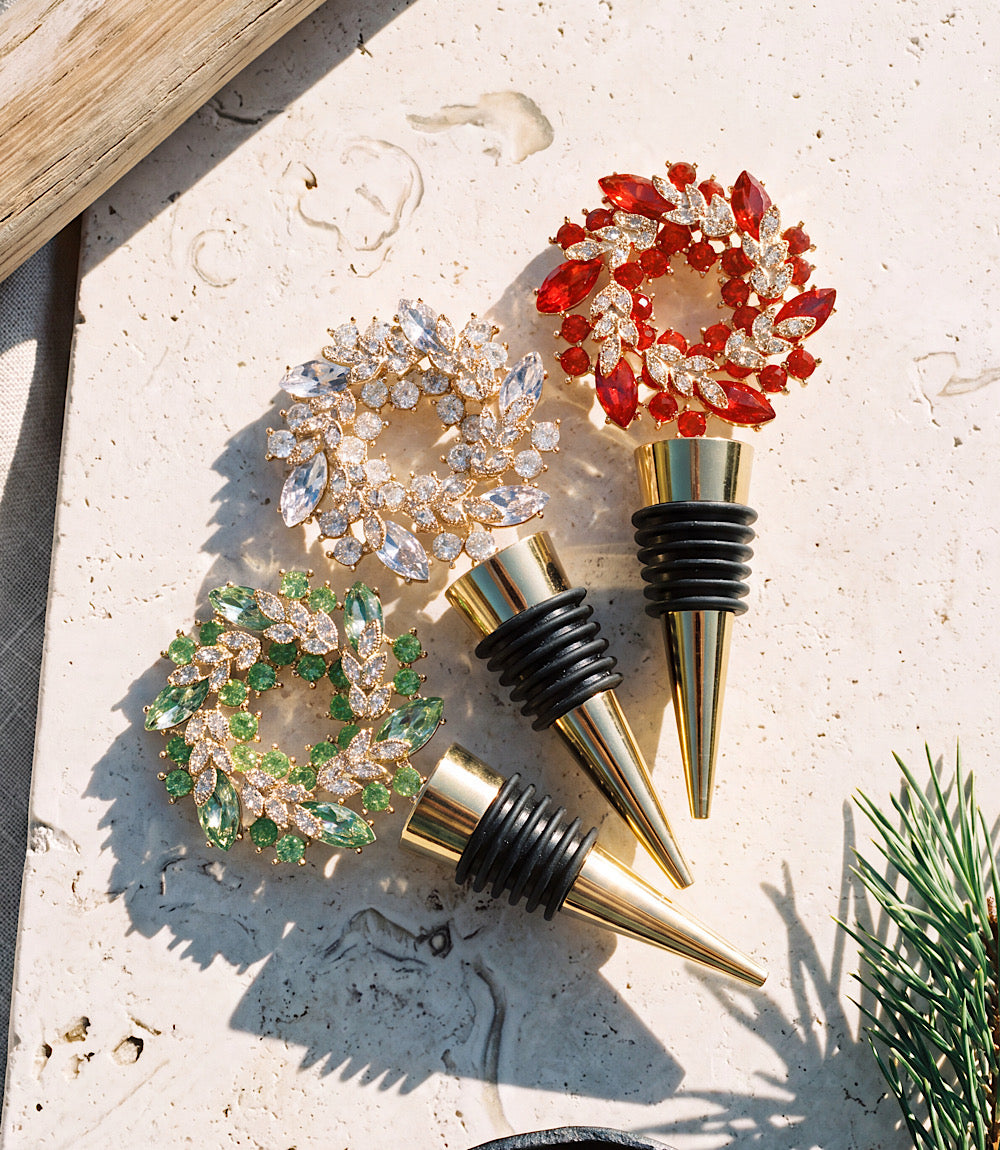 Jeweled Wreath Bottle Stopper