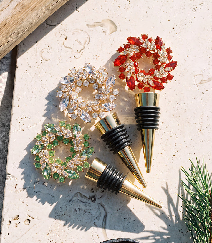 Jeweled Wreath Bottle Stopper