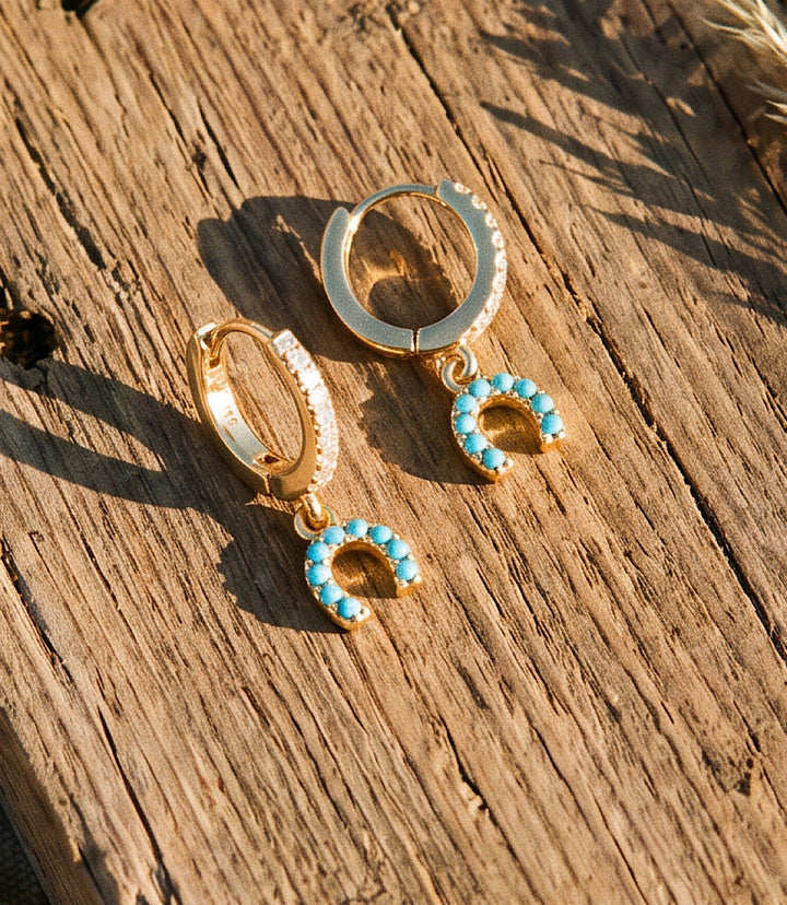 Lucky Horseshoe Huggie Earrings