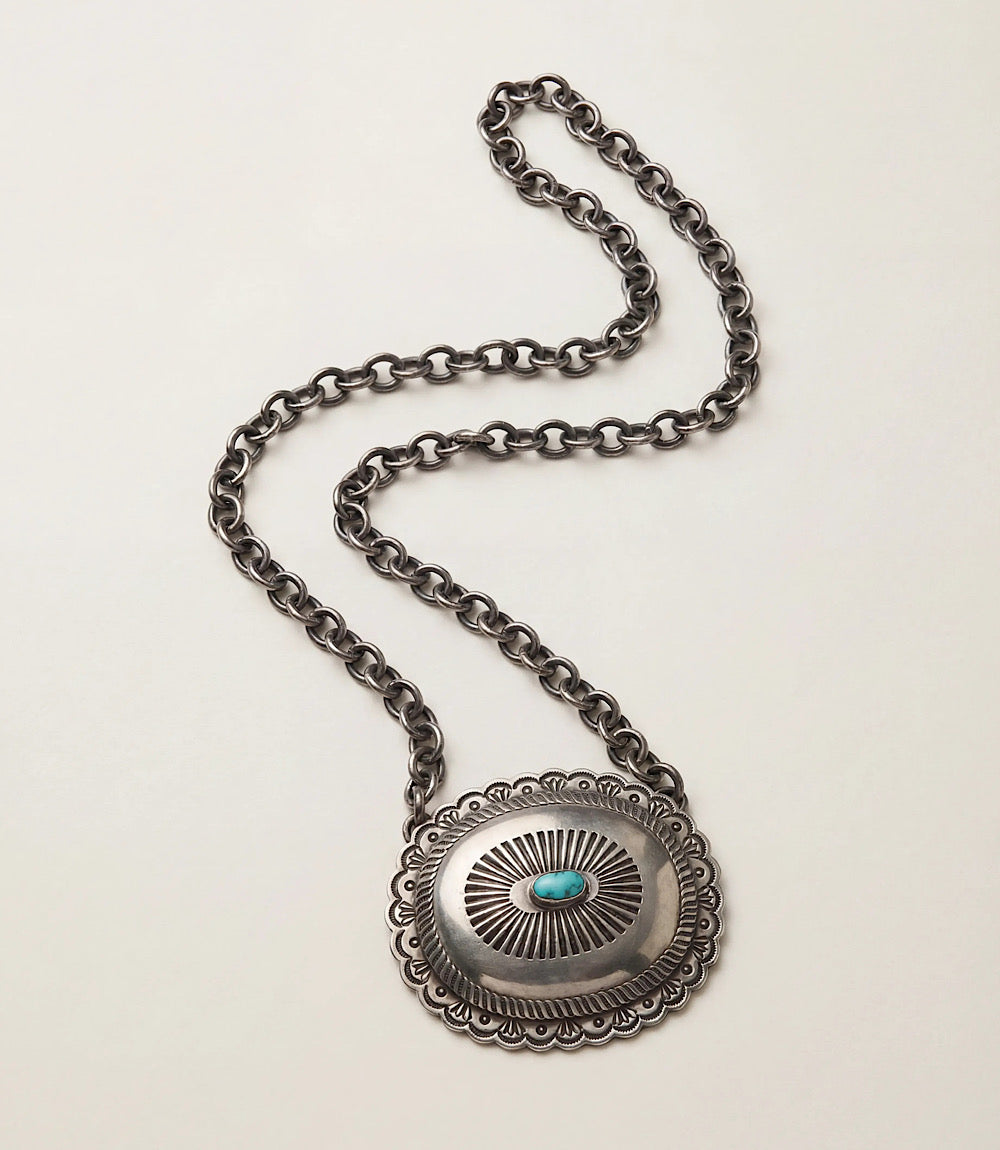 Embellished Sterling Silver Turquoise Necklace