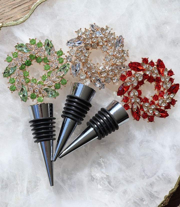 Jeweled Wreath Bottle Stopper