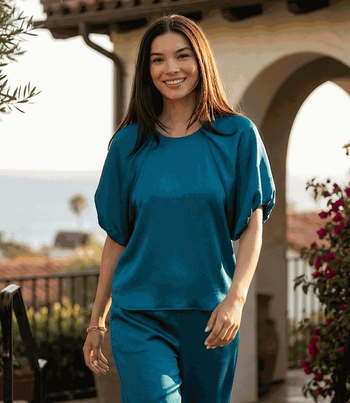 Puff Sleeve Satin Top