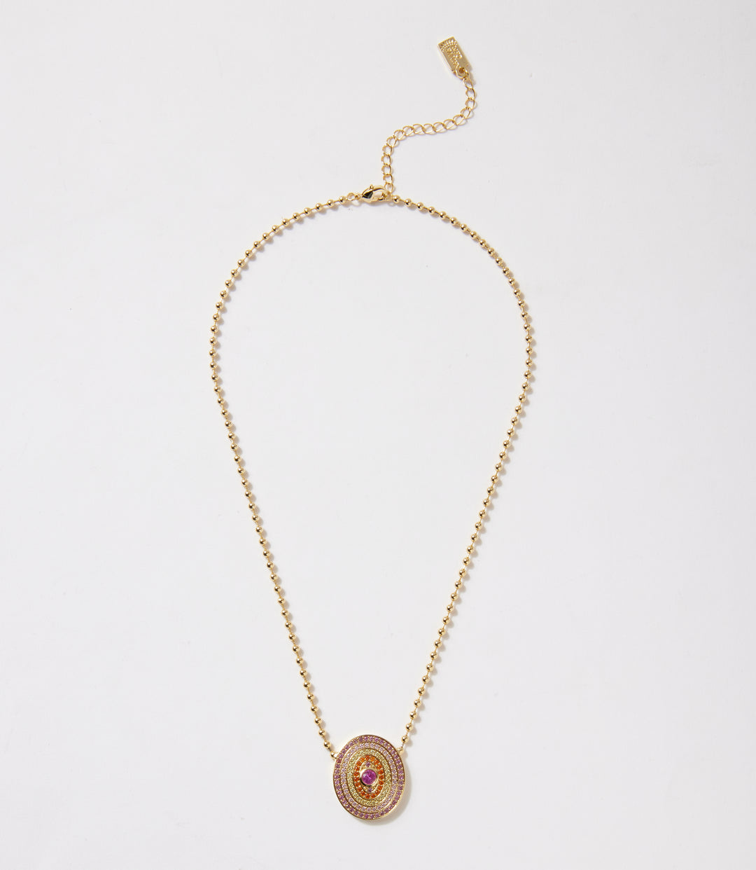 Gemstone Disc Necklace