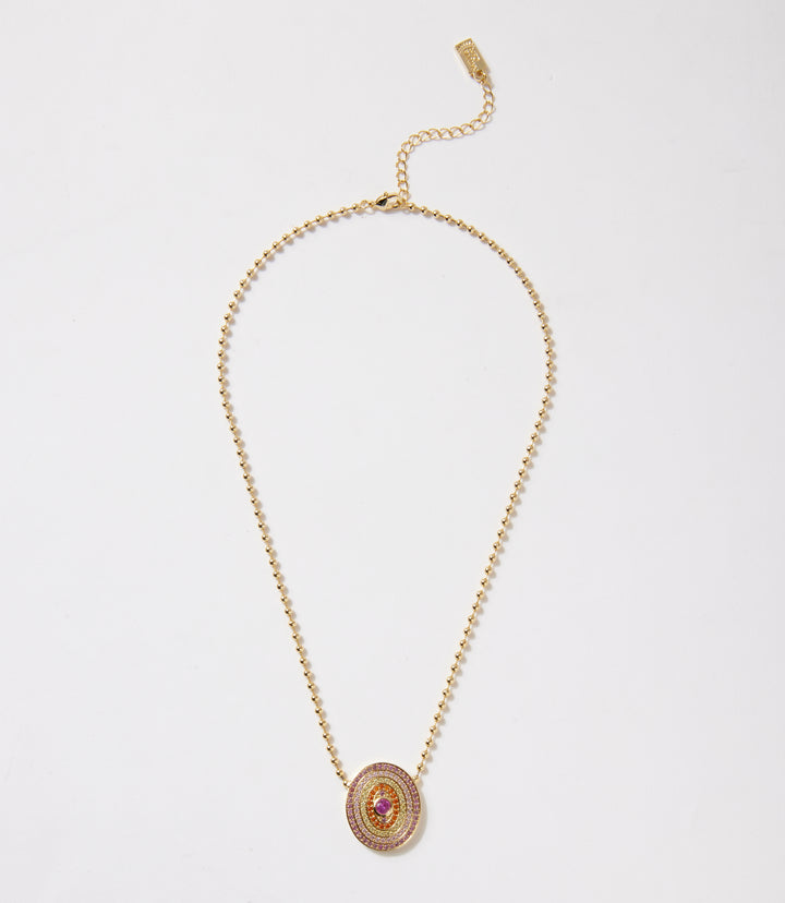 Gemstone Disc Necklace