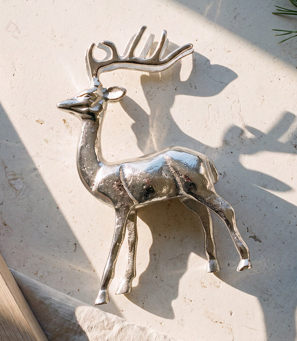 Metal Reindeer Sculpture