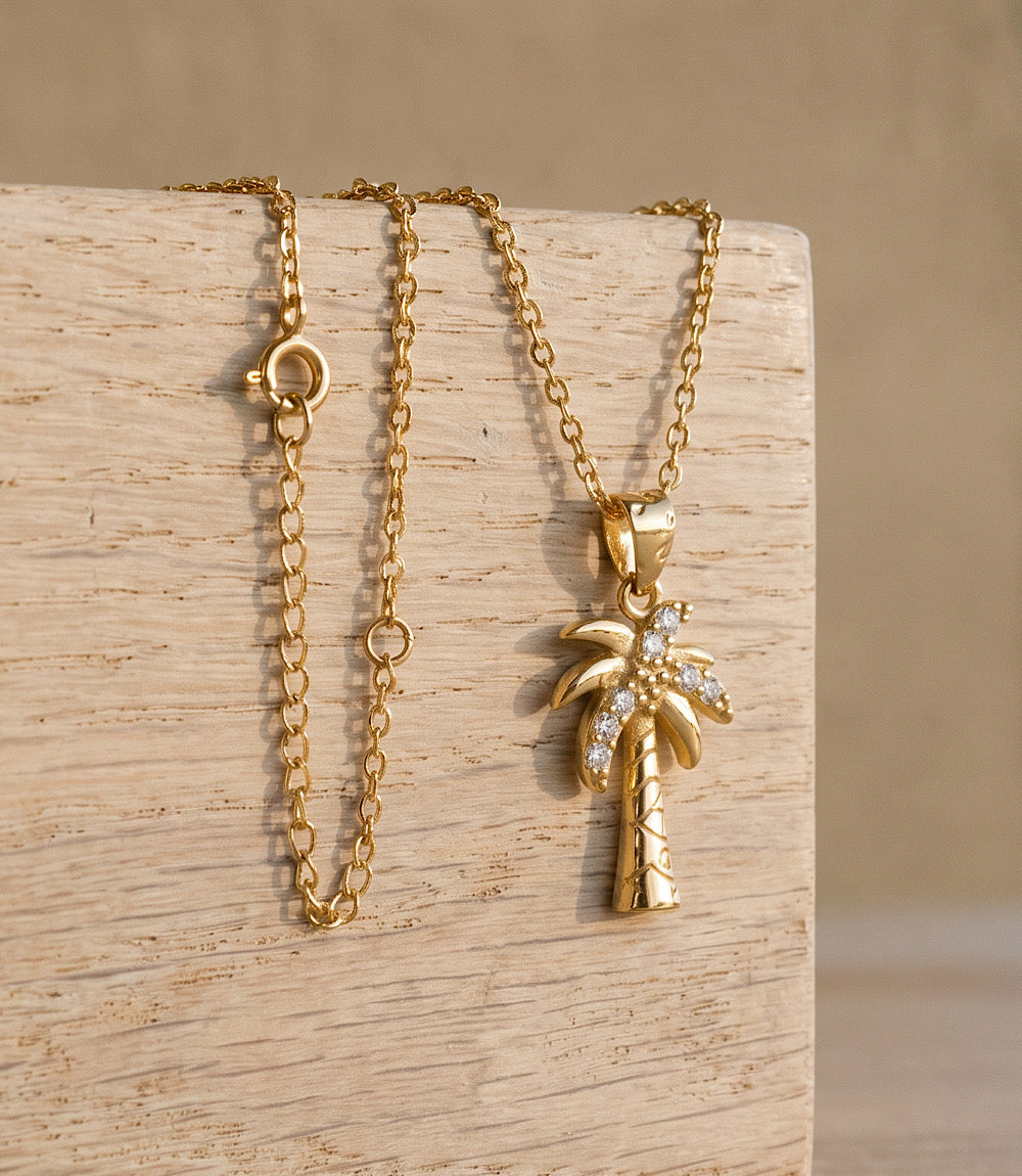 Pavé Palm Charm Necklace