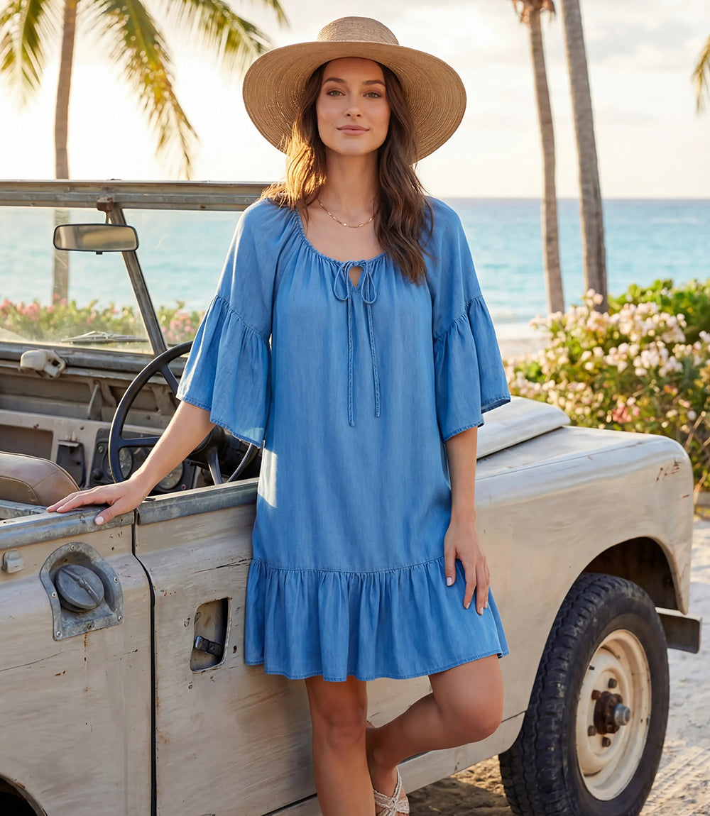 Petite Size Ruffle Hem Dress