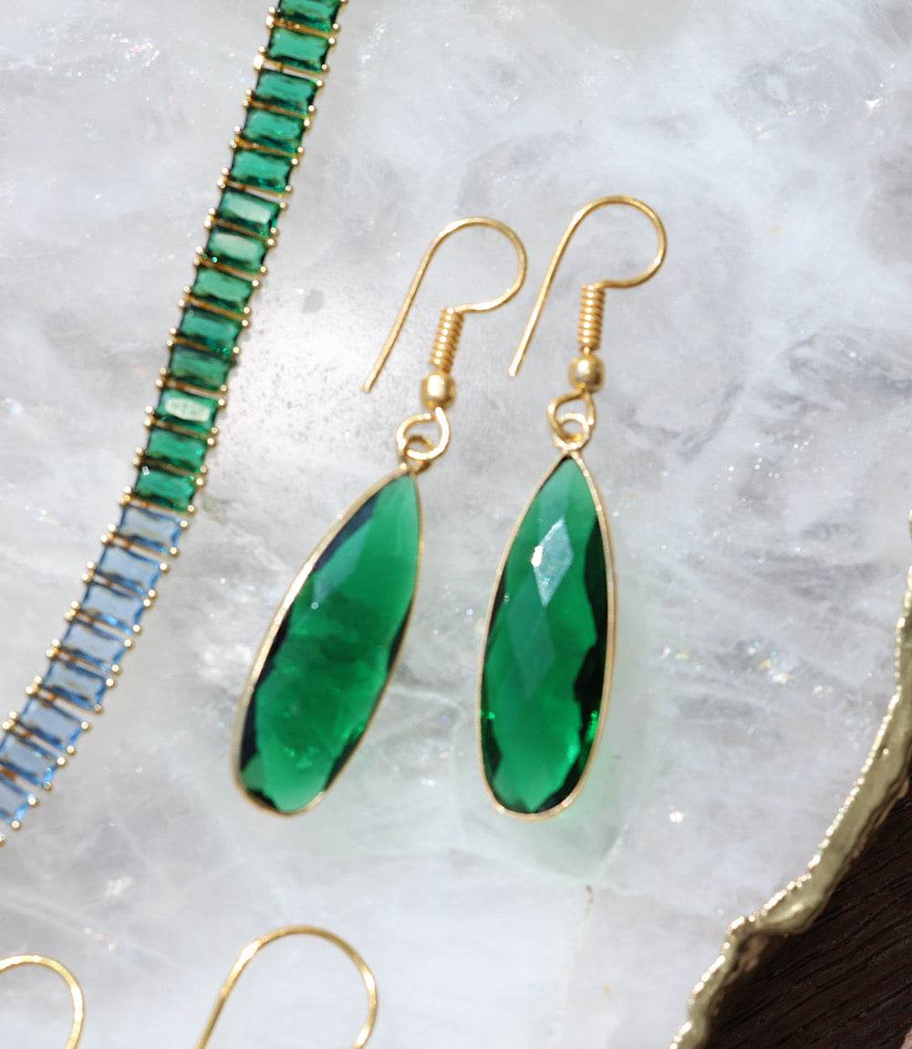 Emerald Quartz Earrings