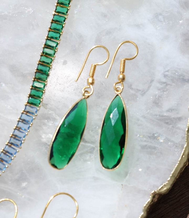Emerald Quartz Earrings