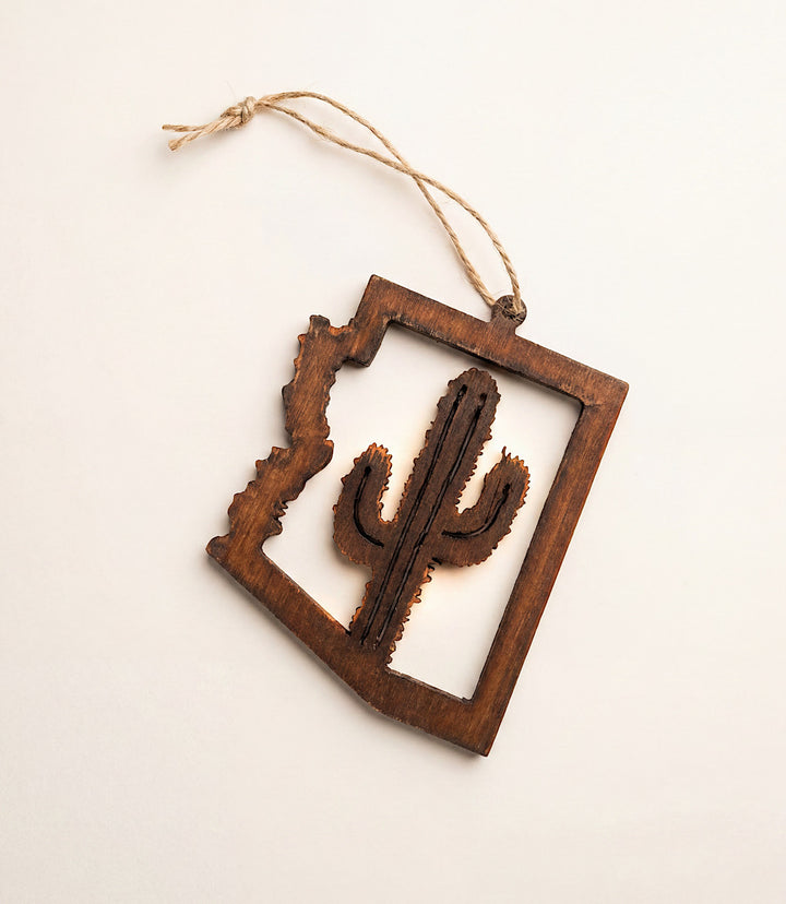 Steel Arizona Cactus Ornament