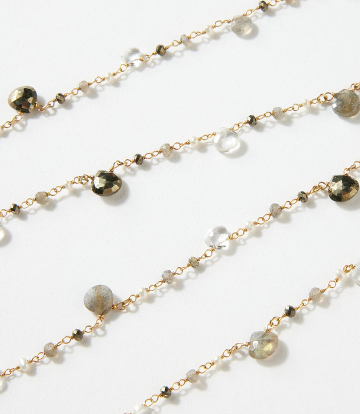 Long Beaded Gemstone Necklace