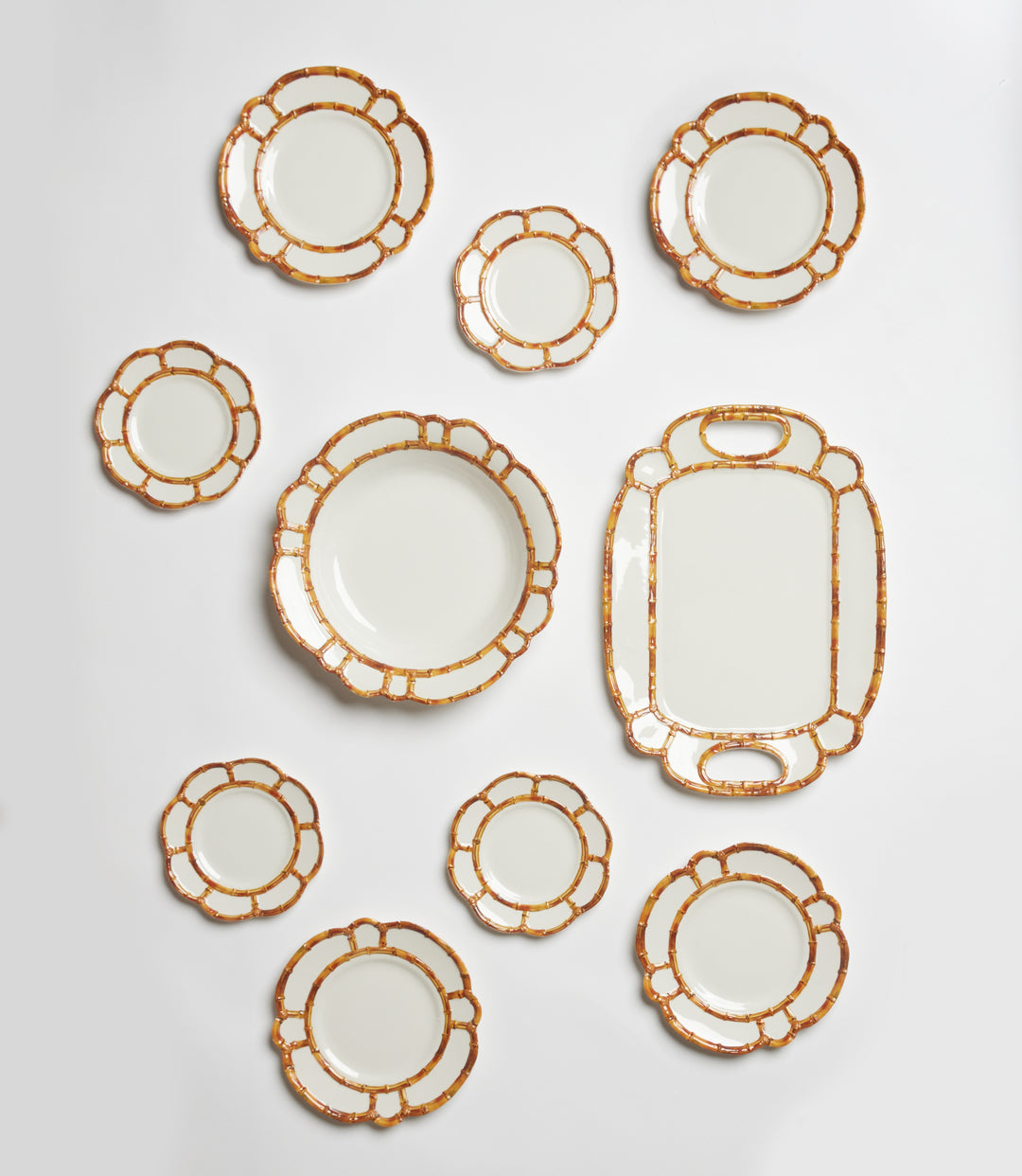 Bamboo Accent Salad Plates, Set Of 4
