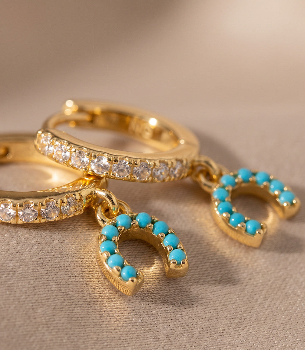 Lucky Horseshoe Huggie Earrings