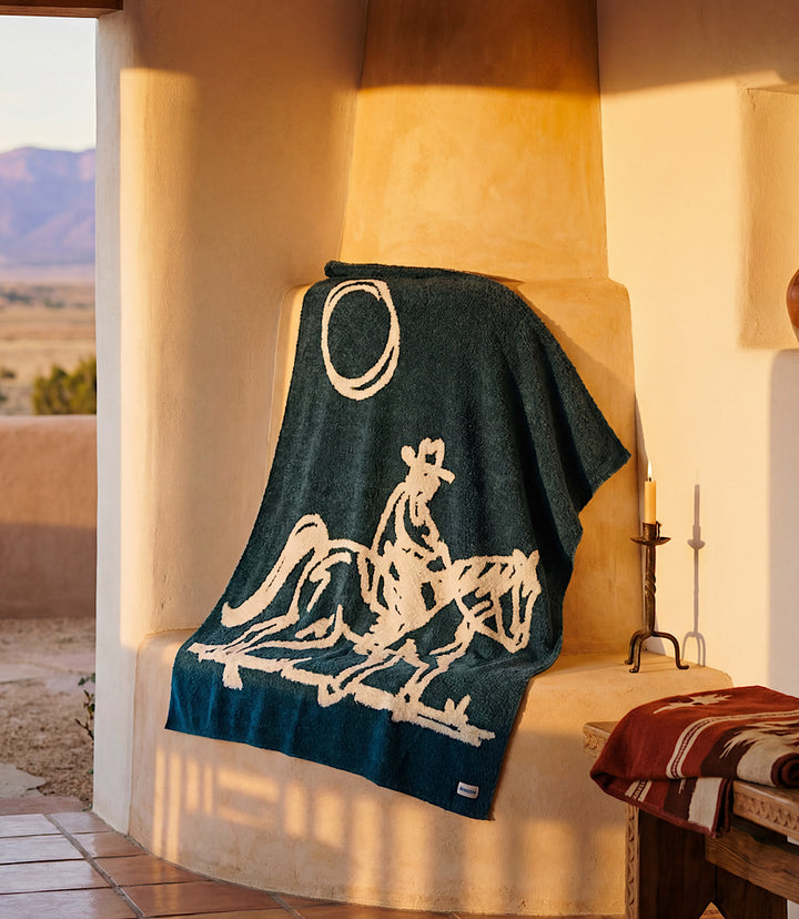 Cowboy Plush Throw Blanket