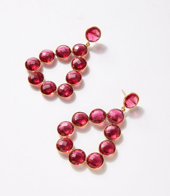 Gemstone Bezel Drop Earrings