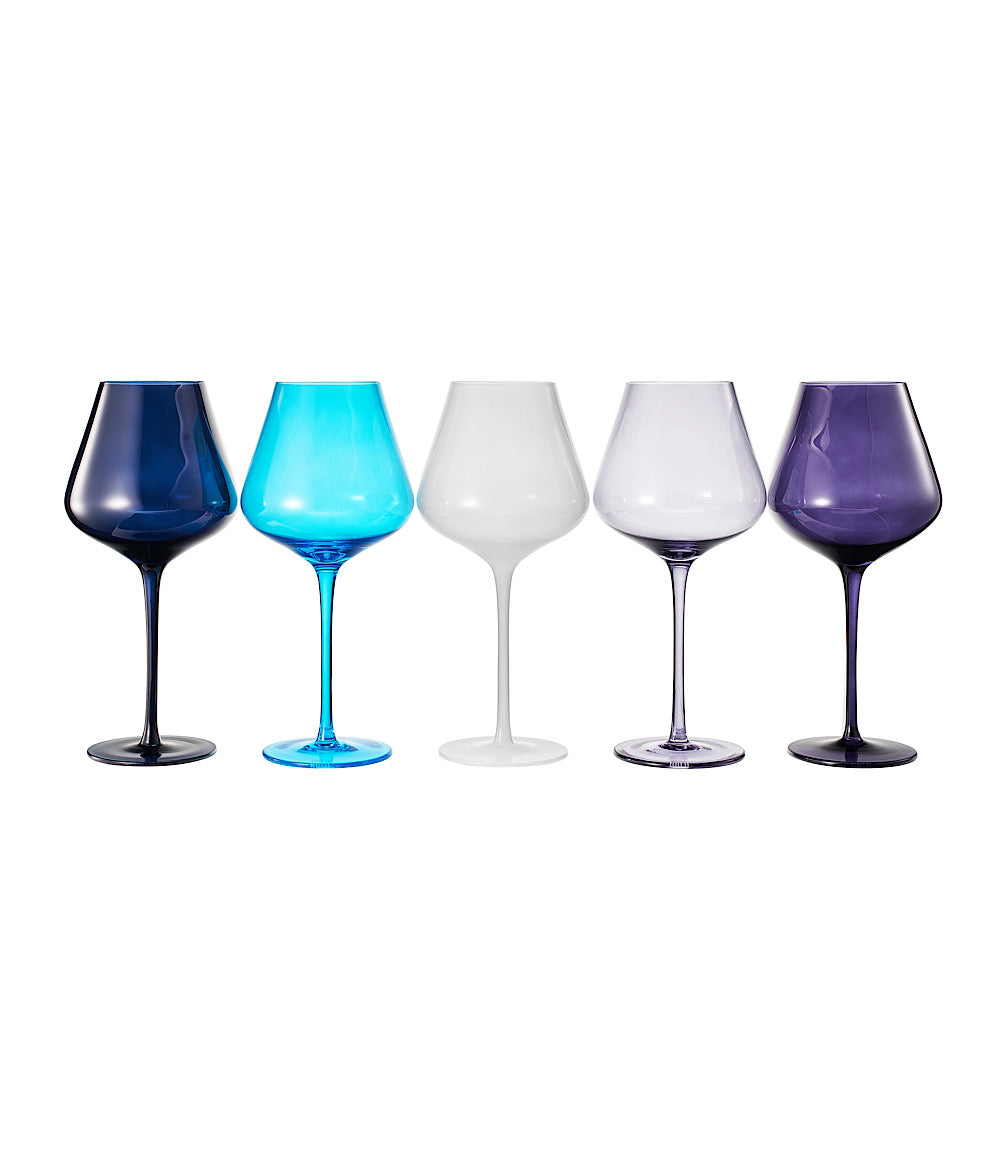 Colors Of Santorini Wine Glasses, Set Of 5
