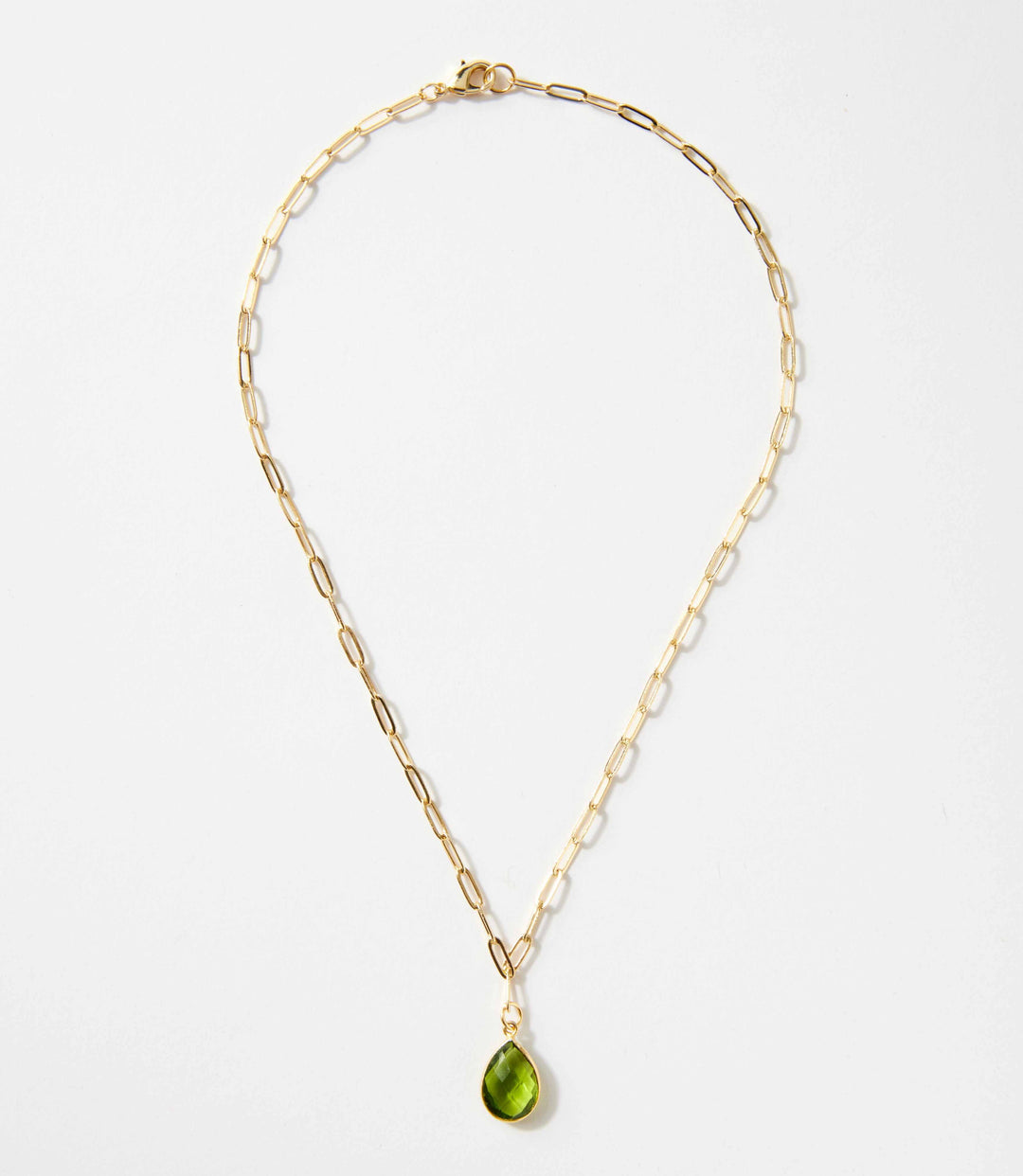 Peridot Gemstone Teardrop Necklace