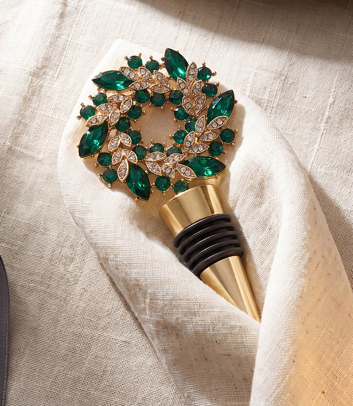 Jeweled Wreath Bottle Stopper