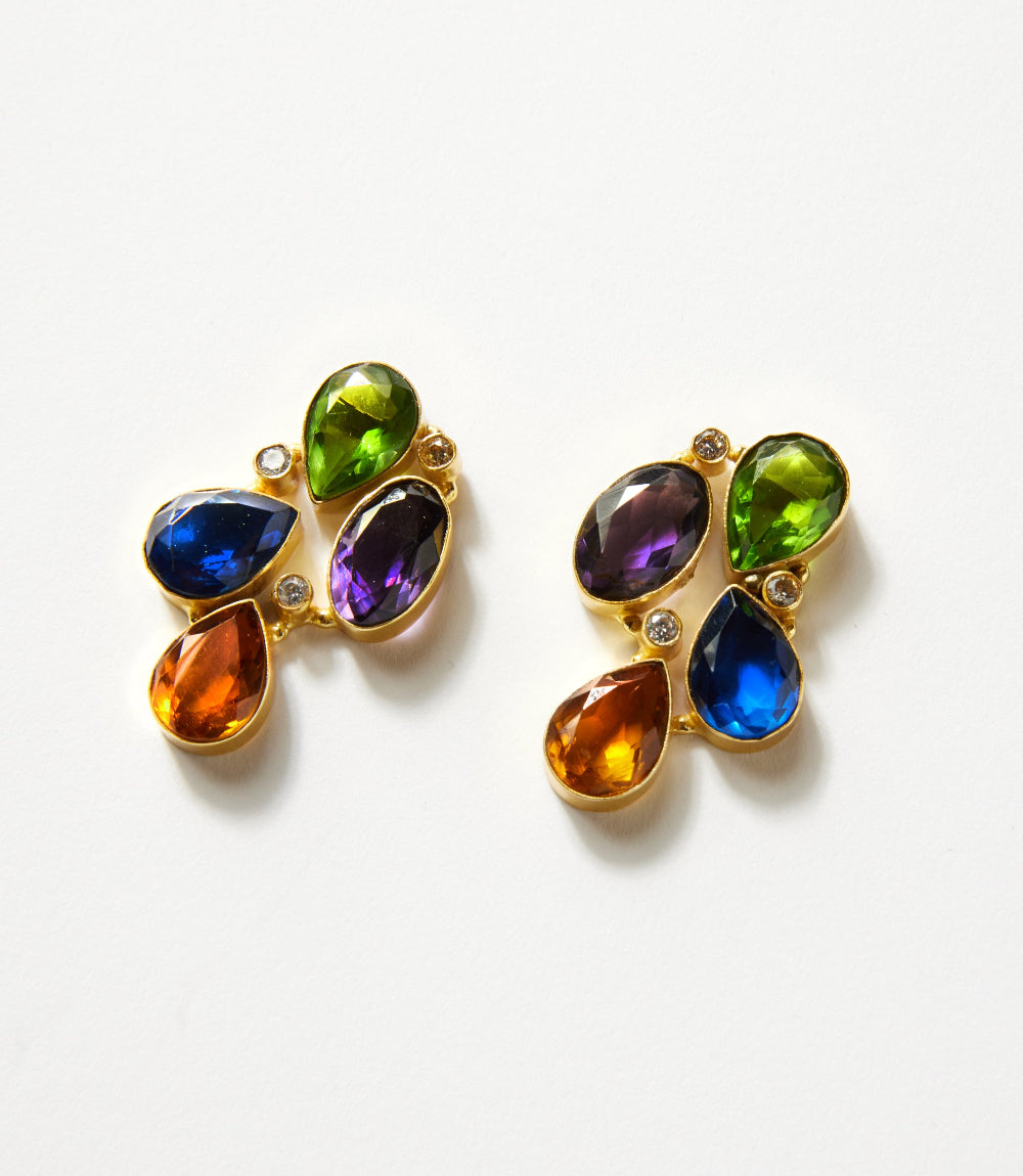 Organic Shape Gemstone Earrings