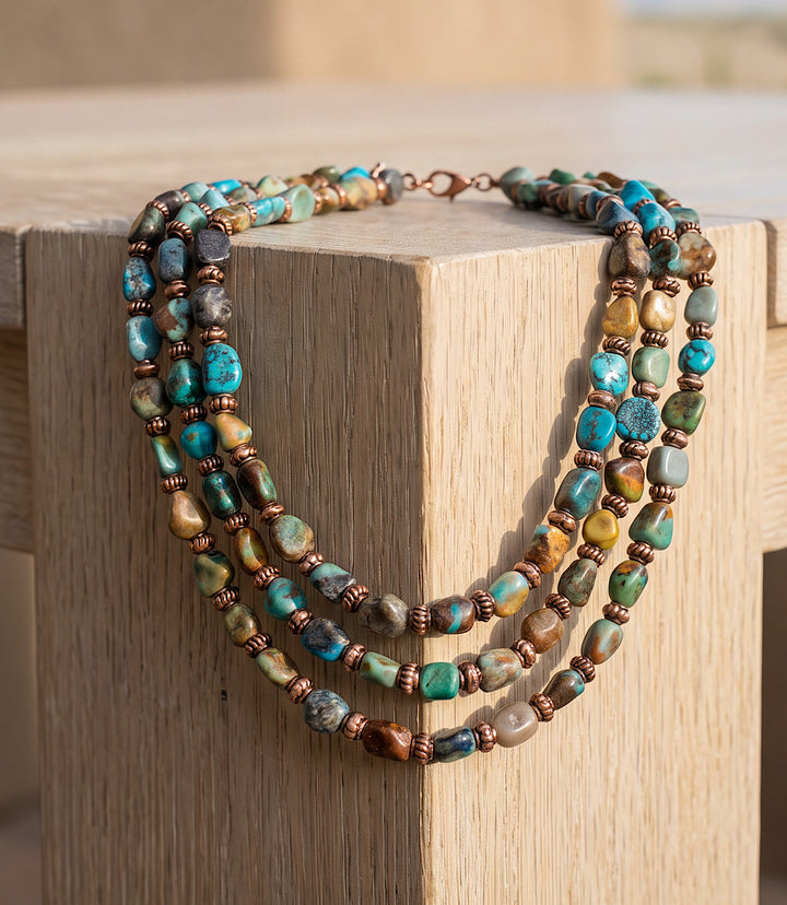 Turquoise Triple Strand Necklace