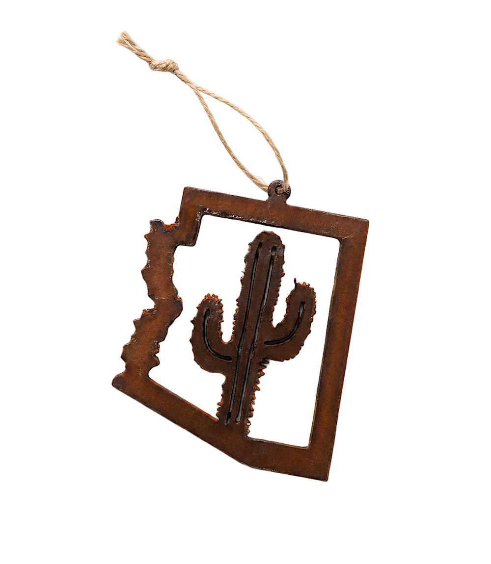Steel Arizona Cactus Ornament