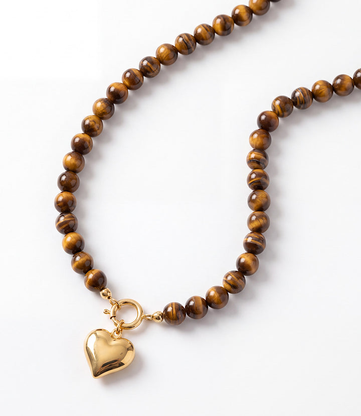 Beaded Heart Toggle Necklace