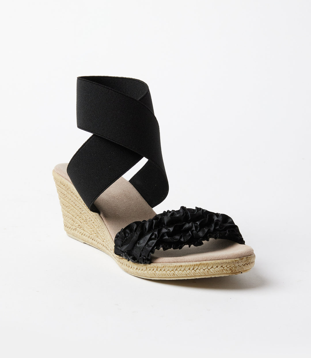 Carolina Ruffle Espadrille Wedge Sandals