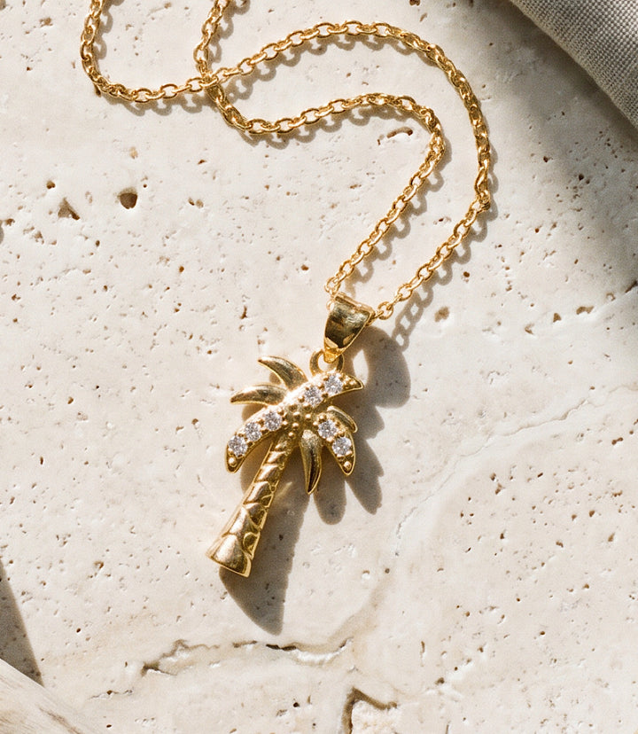 Pavé Palm Charm Necklace