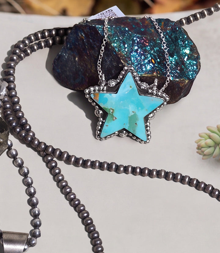Kingman Turquoise Star Necklace