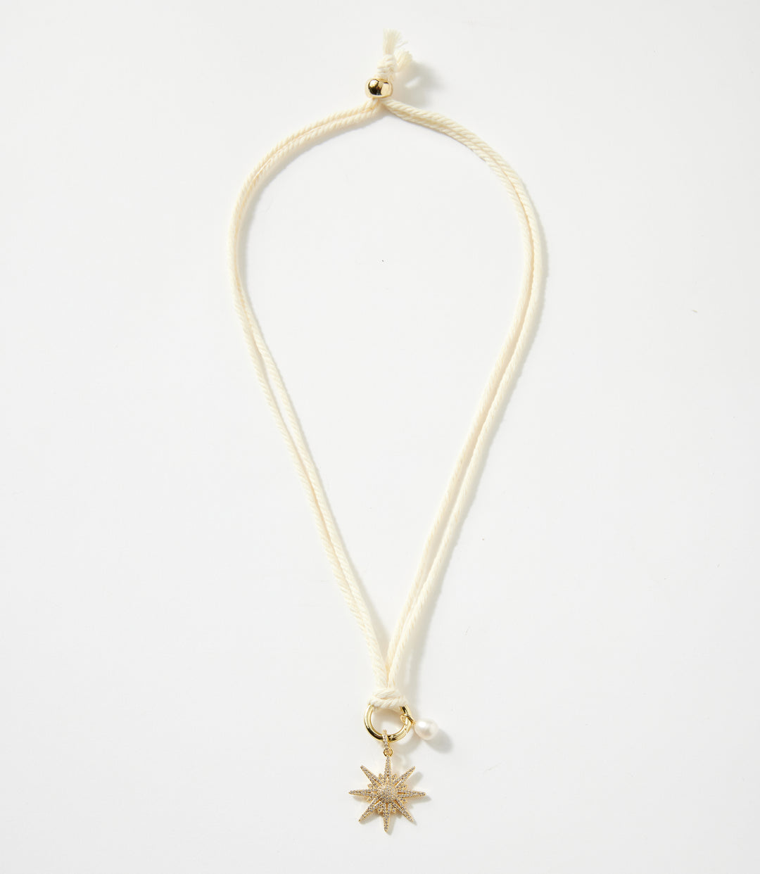 Pavé Burst And Pearl Cord Necklace