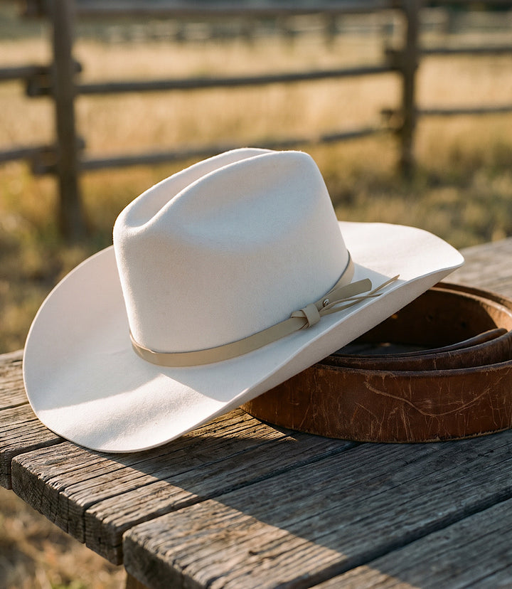 Wool Cowboy Hat With Leather Belt