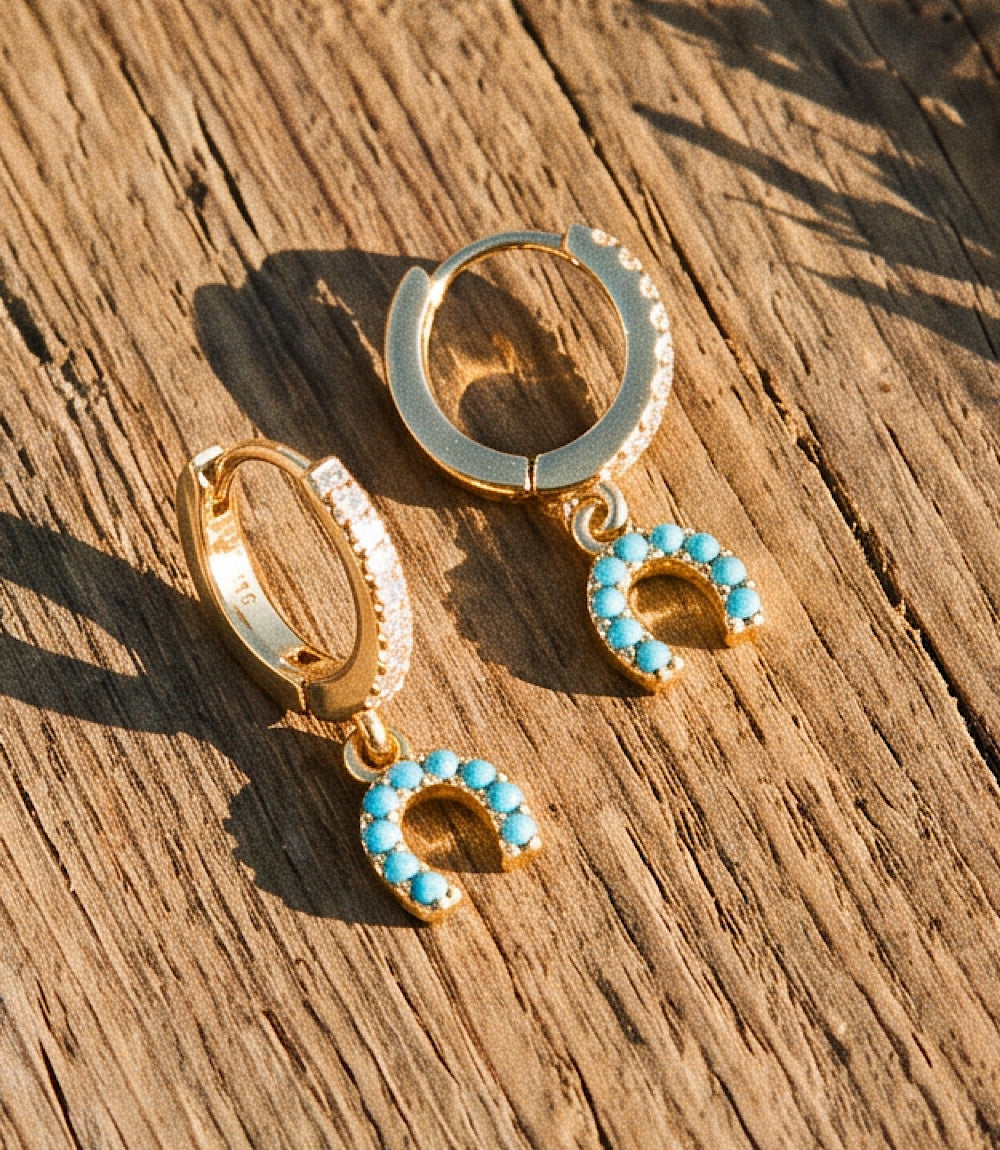 Lucky Horseshoe Huggie Earrings