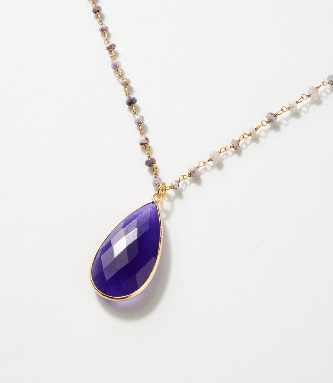 Beaded Teardrop Pendant Necklace