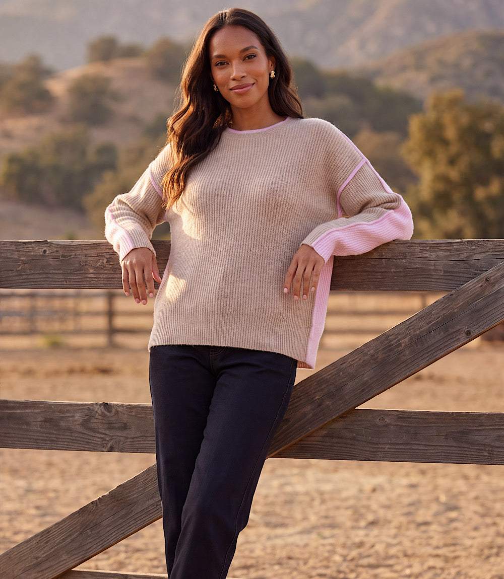 Colorblock Crewneck Sweater