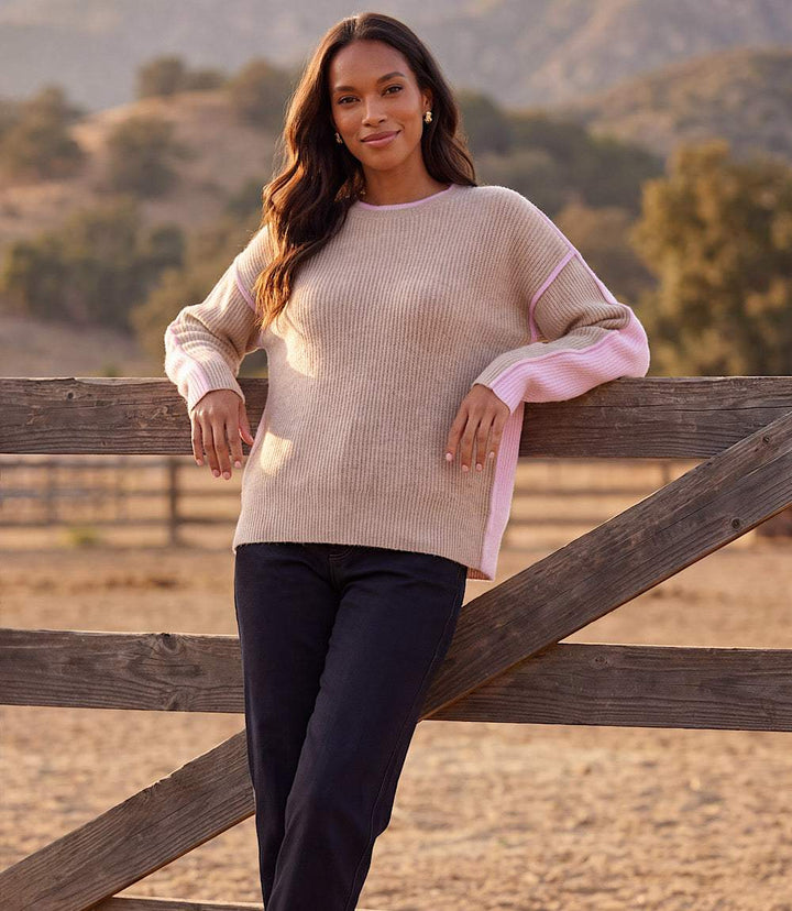 Colorblock Crewneck Sweater