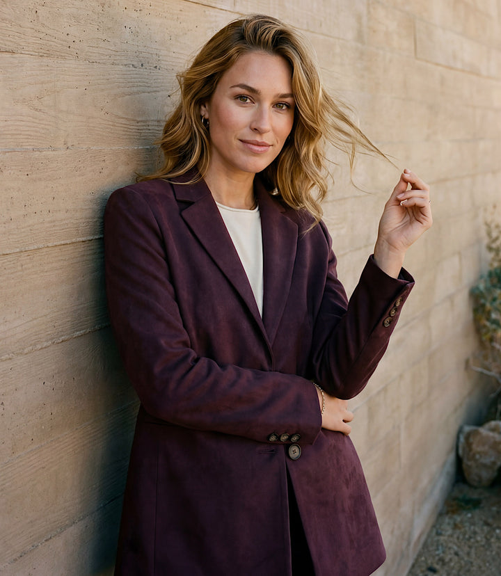 Faux Suede Blazer
