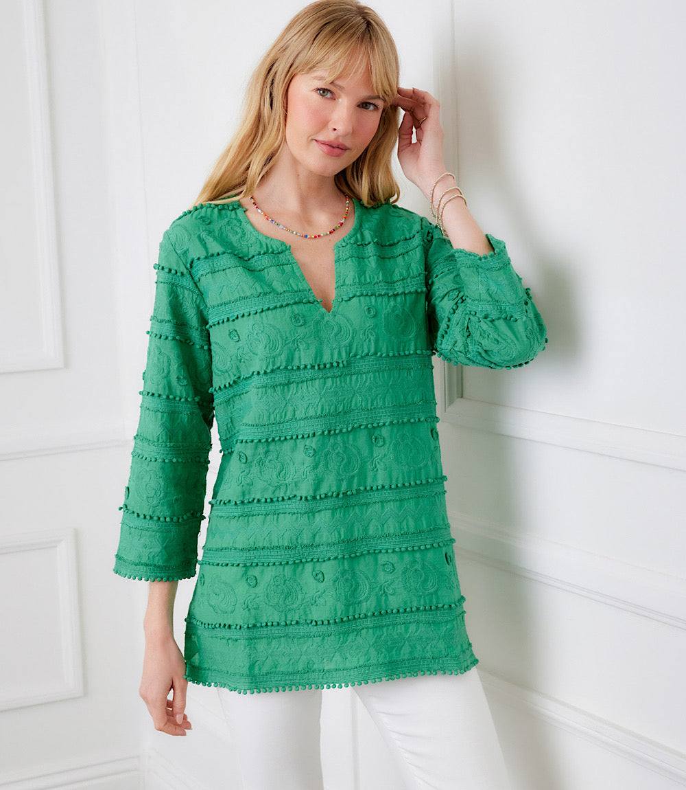 3/4 Sleeve Embroidered Tunic