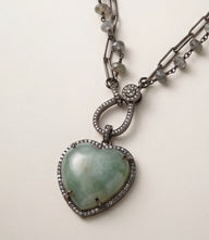 Aquamarine Heart Crystal Pendant Necklace