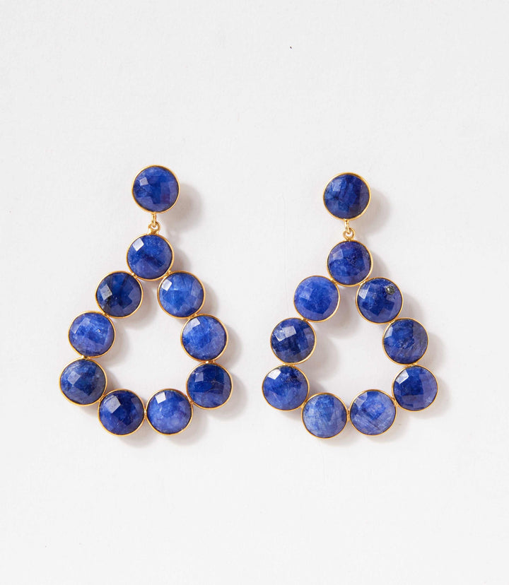 Gemstone Bezel Drop Earrings