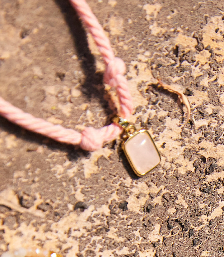Rectangular Gemstone Cord Bracelet