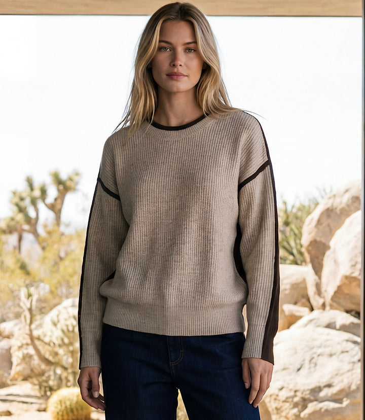 Colorblock Crewneck Sweater