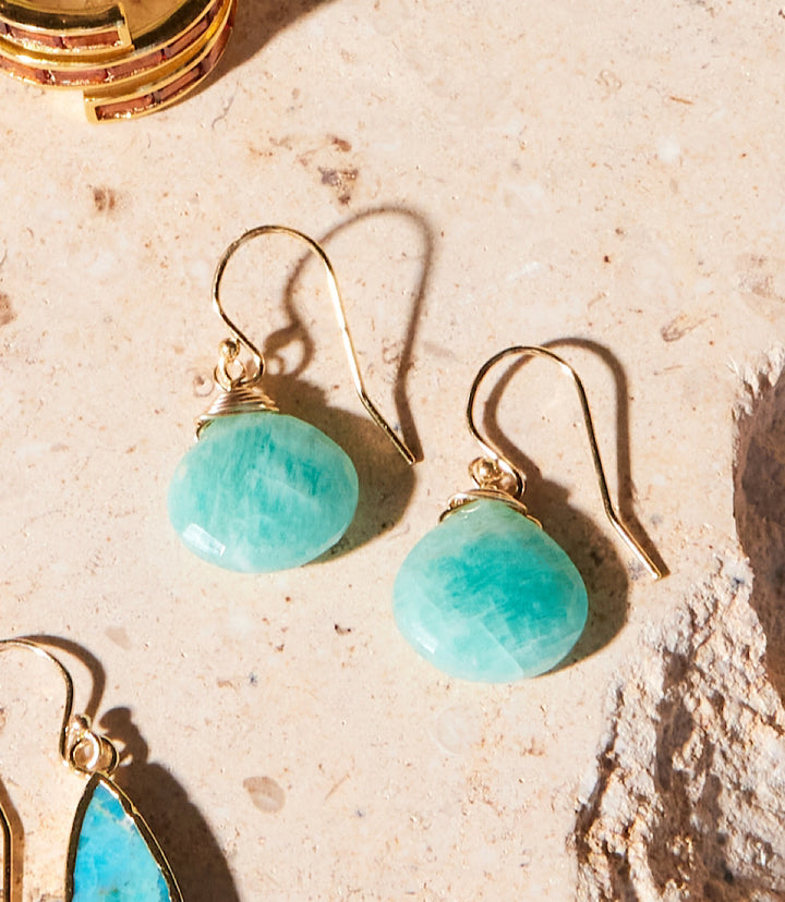 Faceted Amazonite Earrings